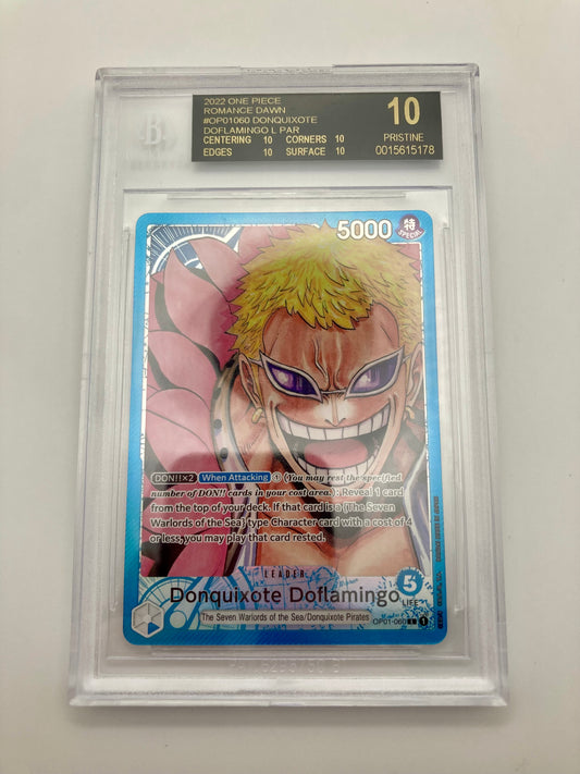 BGS BLACK LABEL - Donquixote Doflamingo OP02-049 L Alt Art Parallel Leader - Premium  from Hero Cards - Just $2995! Shop now at Hero Cards