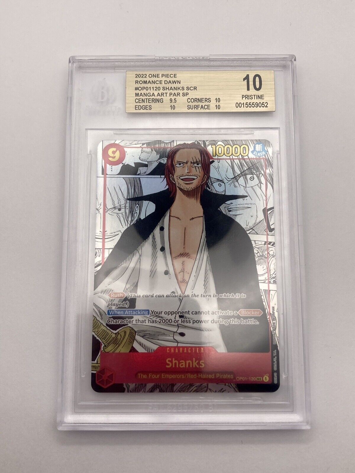 BGS 10 - Shanks - Manga Alt Art Parallel OP01-120 - Romance Dawn - Premium  from Hero Cards - Just $5595! Shop now at Hero Cards