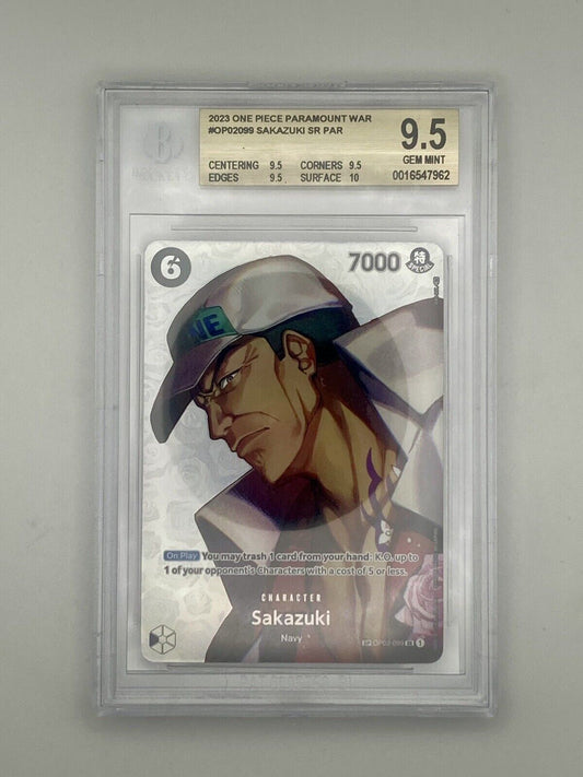 BGS 9.5 - Sakazuki - OP02-099 SR - OP04 SP Alt Art - One Piece Card Game - Premium  from Hero Cards - Just $79.95! Shop now at Hero Cards