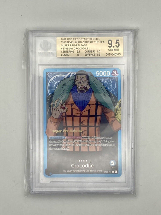 BGS 9.5 - Super Pre-Release - Crocodile Leader ST03-001 L - One Piece Card Game - Premium  from Hero Cards - Just $125! Shop now at Hero Cards