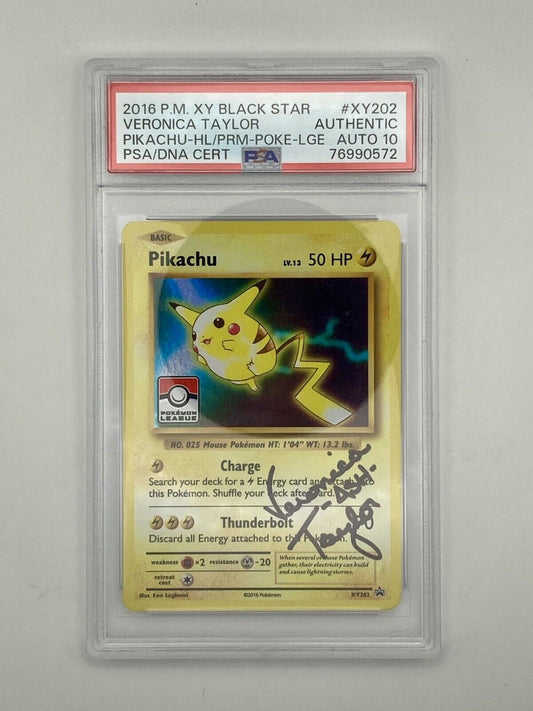 PSA 10 - Pikachu XY202 - Pokémon League Holo Promo - Signed by Veronica Taylor (Ash VA) - POP Count 1 - Premium  from Hero Cards - Just $295! Shop now at Hero Cards