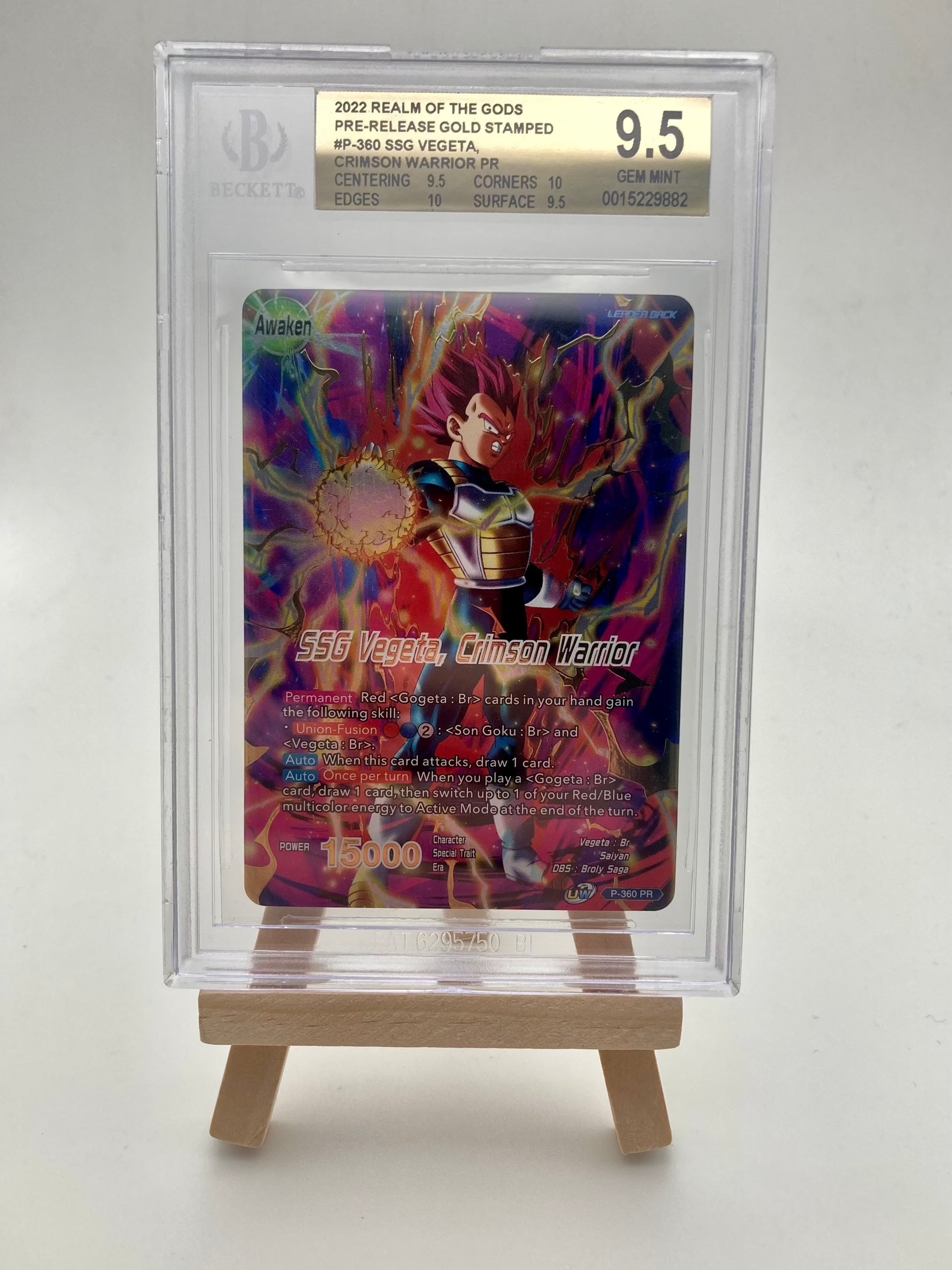 BGS 9.5 - Winner Stamped - SSG Vegeta, Crimson Warrior P-360 - Premium  from Hero Cards - Just $44.95! Shop now at Hero Cards