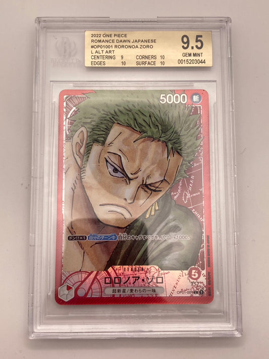 BGS 9.5 - Roronoa Zoro Alt Art Leader OP01-001 - Japanese - One Piece TCG - Premium  from Hero Cards - Just $200! Shop now at Hero Cards